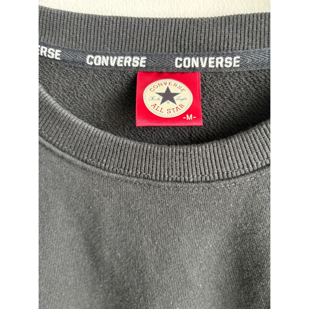 Converse Black Embroidered Sneaker Sweatshirt Mens Medium - Picture 4 of 6